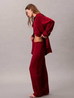 Calvin Klein AOP PANT 19519 giga satin shine emblem+red s Best