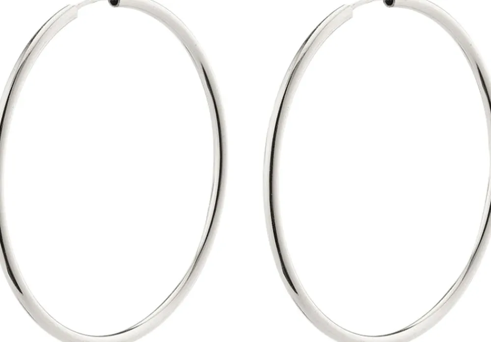 Pilgrim APRIL recycled medium hoop øreringe sølvbelagt Online