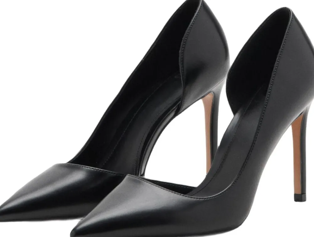 MANGO Asymmetrical heeled shoes Black Best