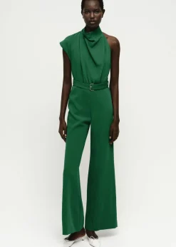 Asymmetrical long jumpsuit with bel>MANGO Online