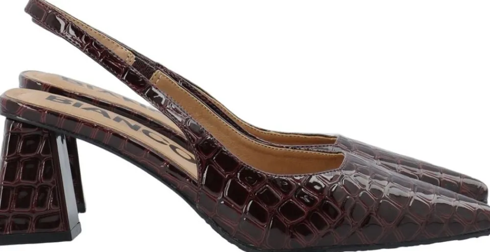 BIAMARALYN Slingback Croco Patent>Bianco Clearance