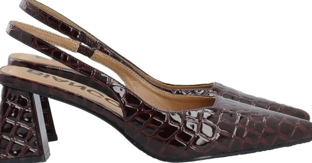 BIAMARALYN Slingback Croco Patent>Bianco Clearance
