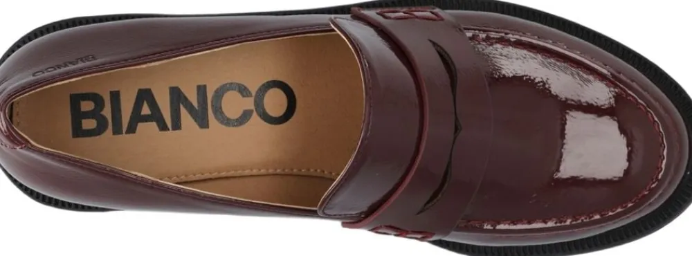 Bianco BIAPEARL Simple Penny Loafer Patent Aquarius Burgundy Sale