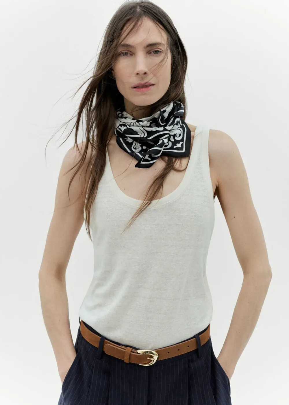Bicolour printed scarf>MANGO Clearance