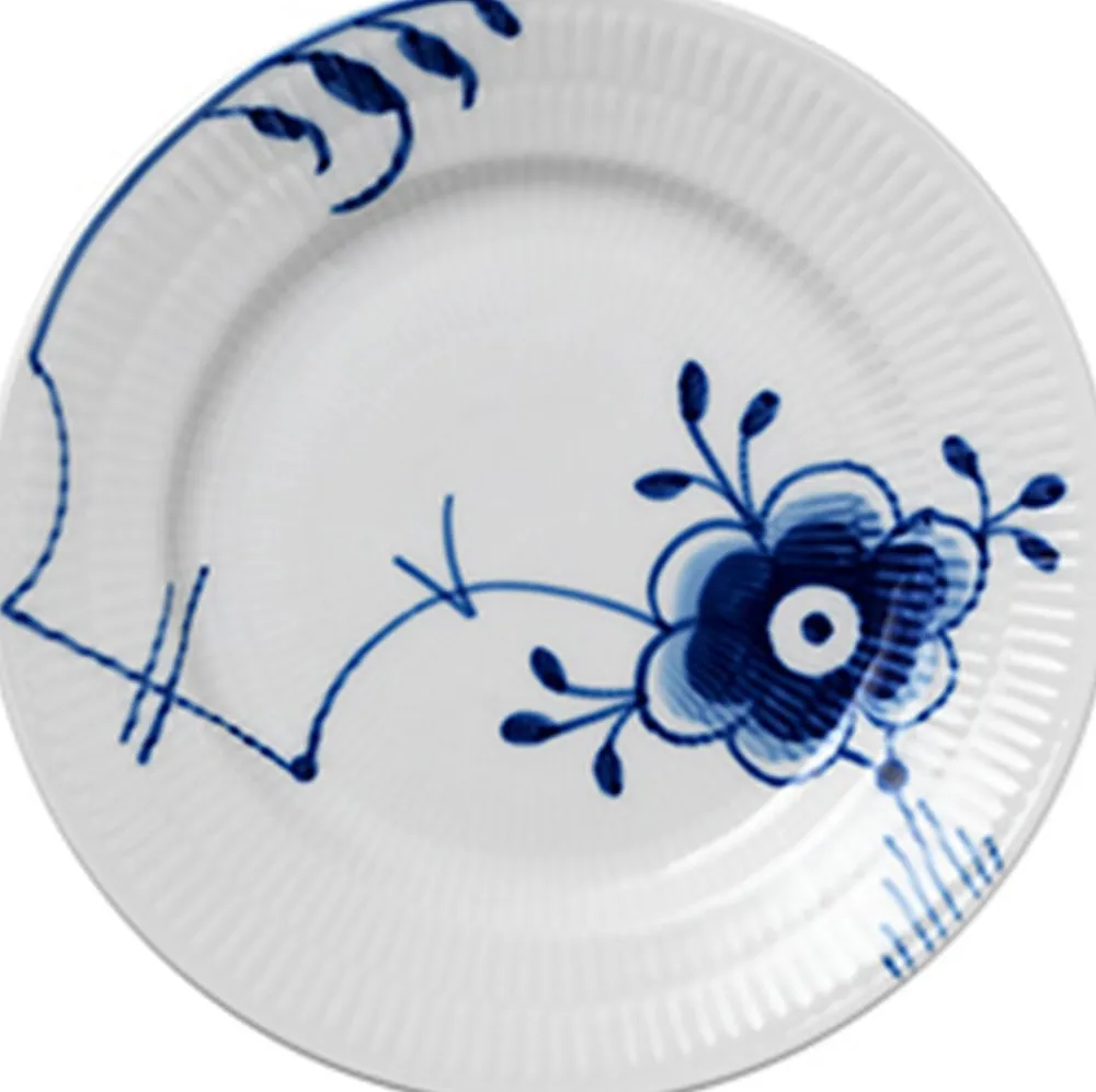 Blå Mega Riflet 17 cm. tallerken>Royal Copenhagen Best
