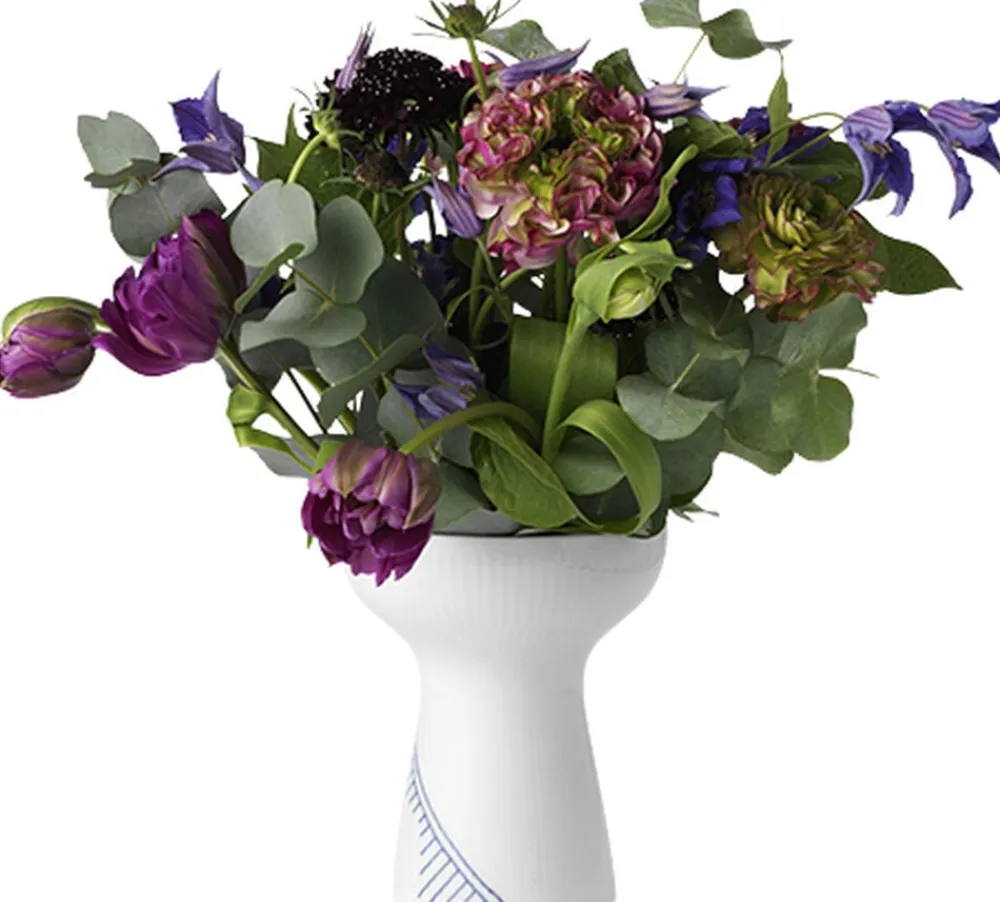 Blå Mega Riflet 15 cm Vase>Royal Copenhagen Online
