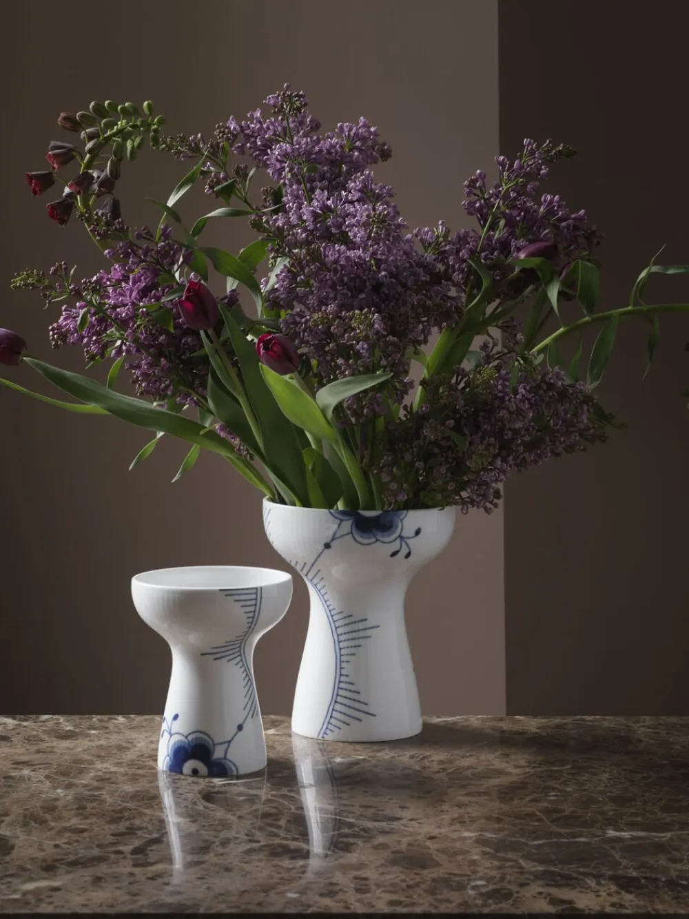 Blå Mega Riflet 15 cm Vase>Royal Copenhagen Online