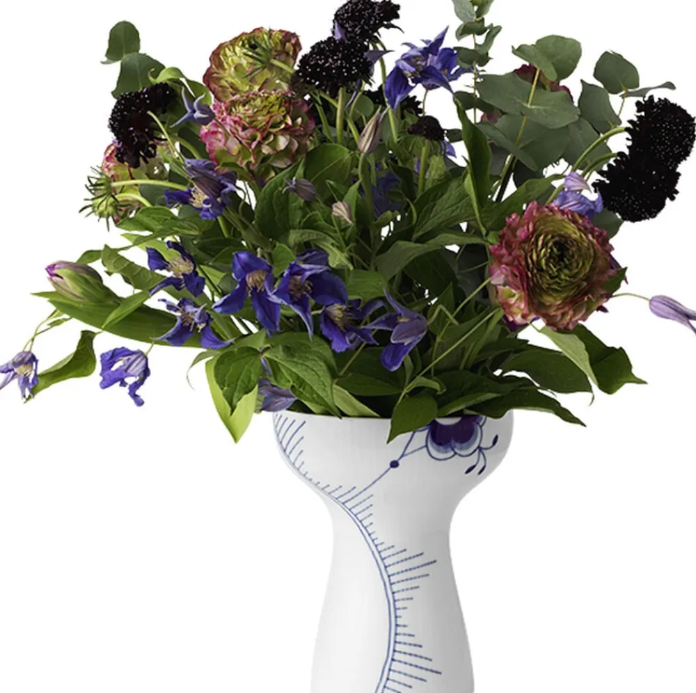 Royal Copenhagen Blå Mega Riflet 19 cm Vase Best