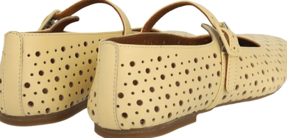 ANGULUS Blød ballerina med dekorativt hulmø 2713 mellow yellow Clearance