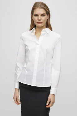 BOSS Women Business Clothing Blous Hvid