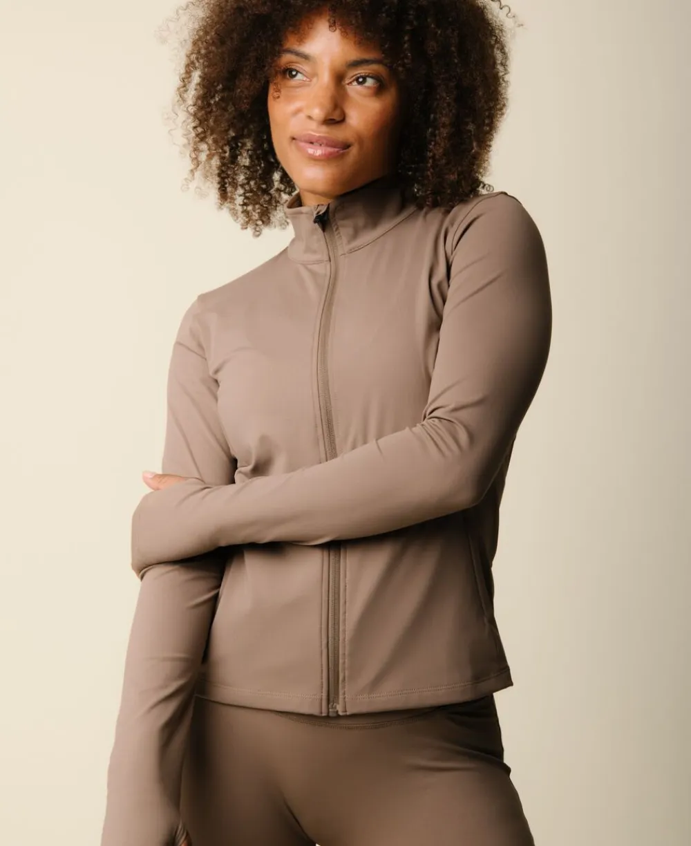 Dame Cartel Copenhagen Cartel x Align by Blume contour zip jacket - Hazel