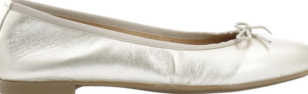 Cashott CASELVIRA Ballerina Metallic Leather Champagne