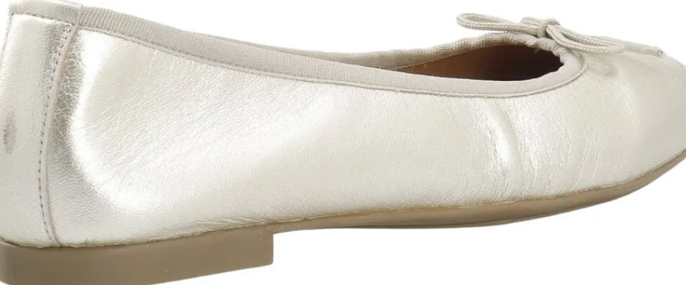 Cashott CASELVIRA Ballerina Metallic Leather Champagne