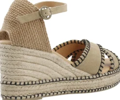 Cashott CASRITA Cross Sandal Suede Beige Hot