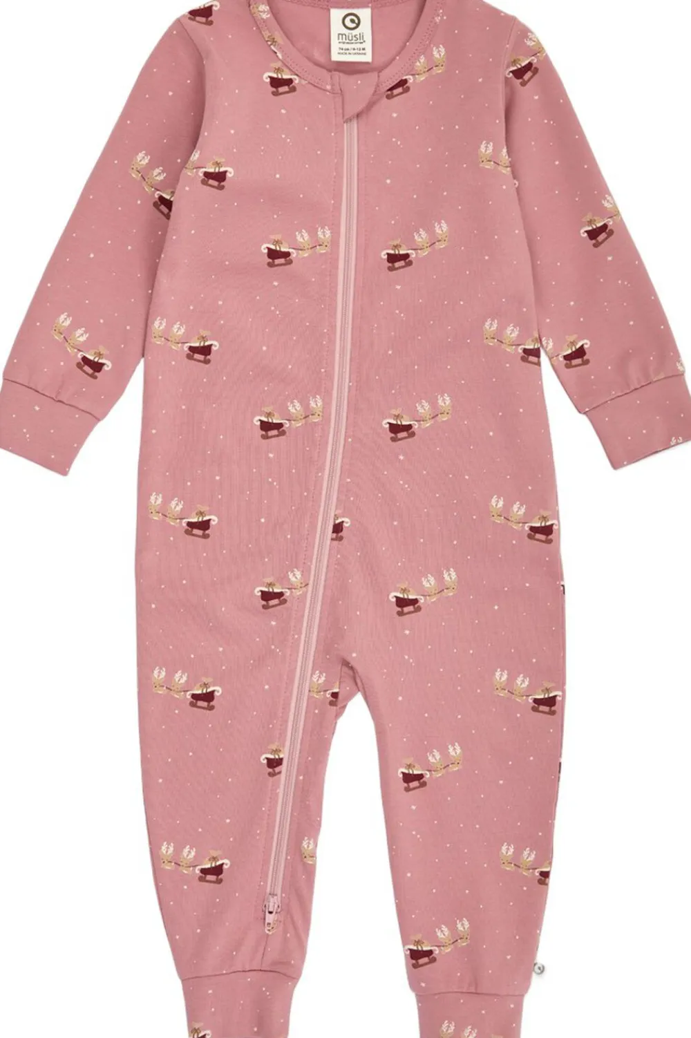 Børn Müsli by Green Cotton Christmas zip bodysuit