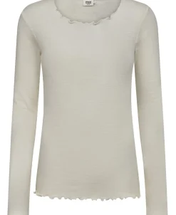 Cilla 14 Langærmede striktrøje med bølgende kant - 100% Merino uld>Magasin du Nord Collection Hot