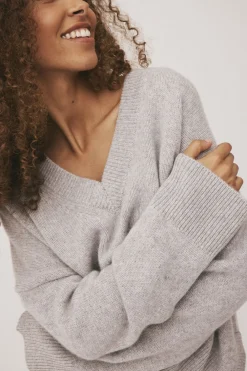 Magasin du Nord Collection Classic 3 - 100% Cashmere Light grey melange Sale