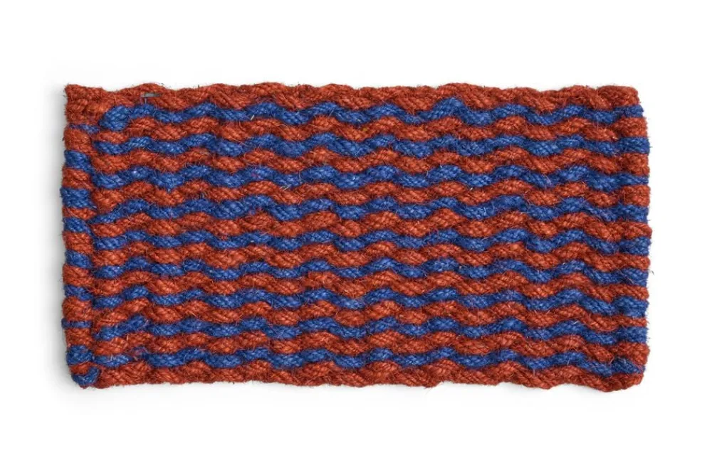Coco Door Mat-Stripe Wave-Brown and navy>Hay Discount
