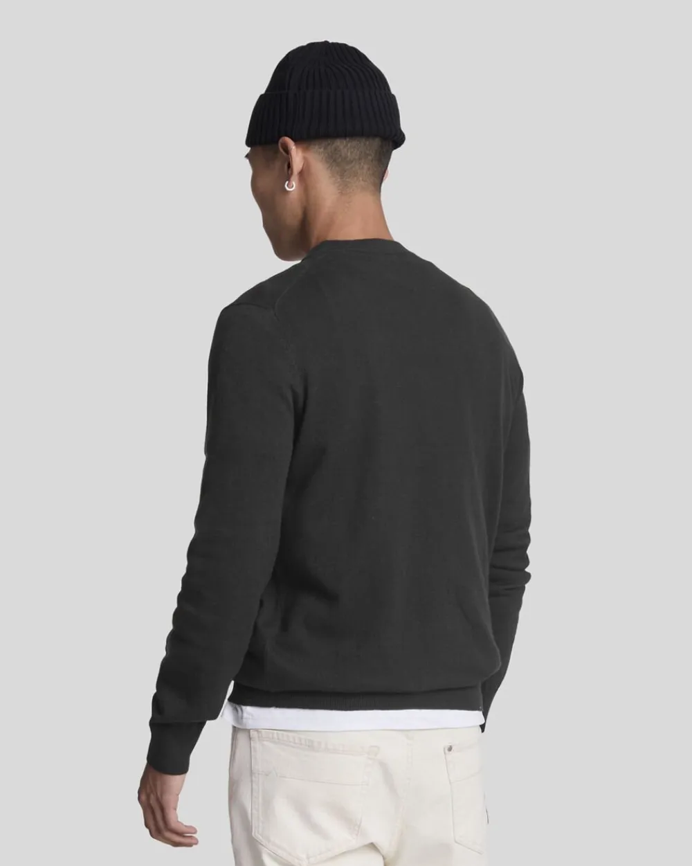 Lyle & Scott Cotton Merino Crew Neck Jumper Z865 jet black New