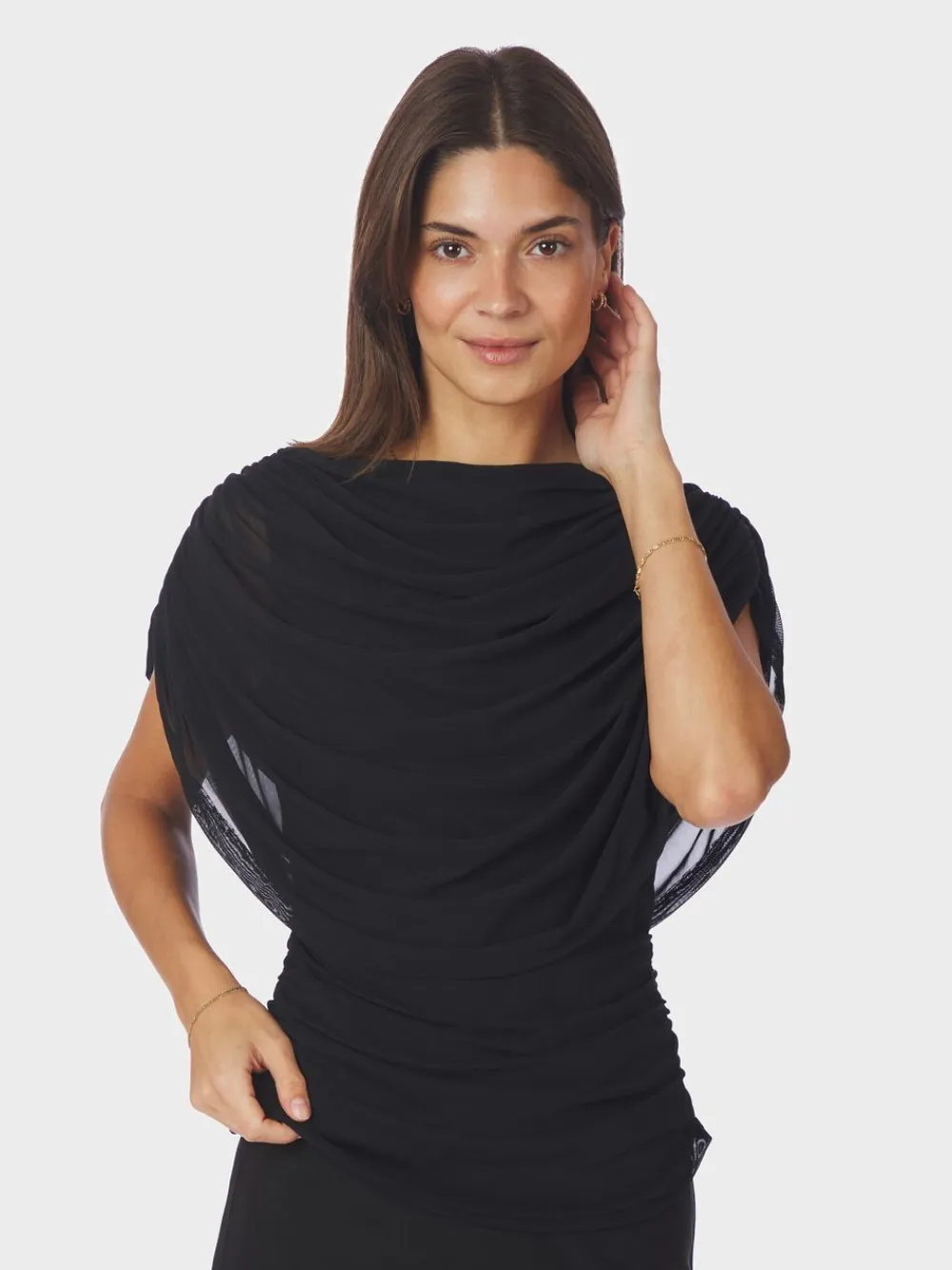 Dame Neo Noir Cottuna Drapy Mesh Top