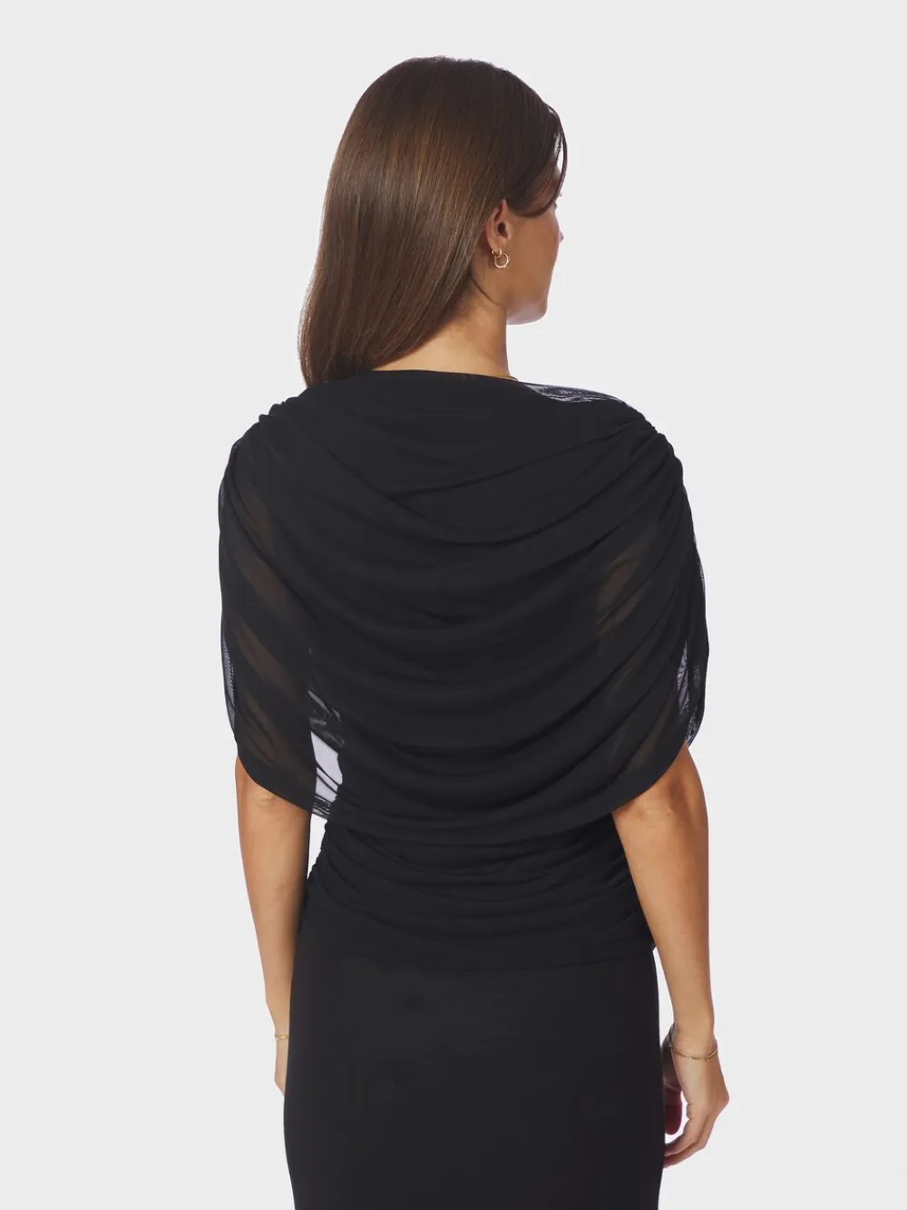 Dame Neo Noir Cottuna Drapy Mesh Top
