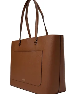 Lauren Ralph Lauren Crosshatch Leather Large Karly Tote Lauren tan Hot