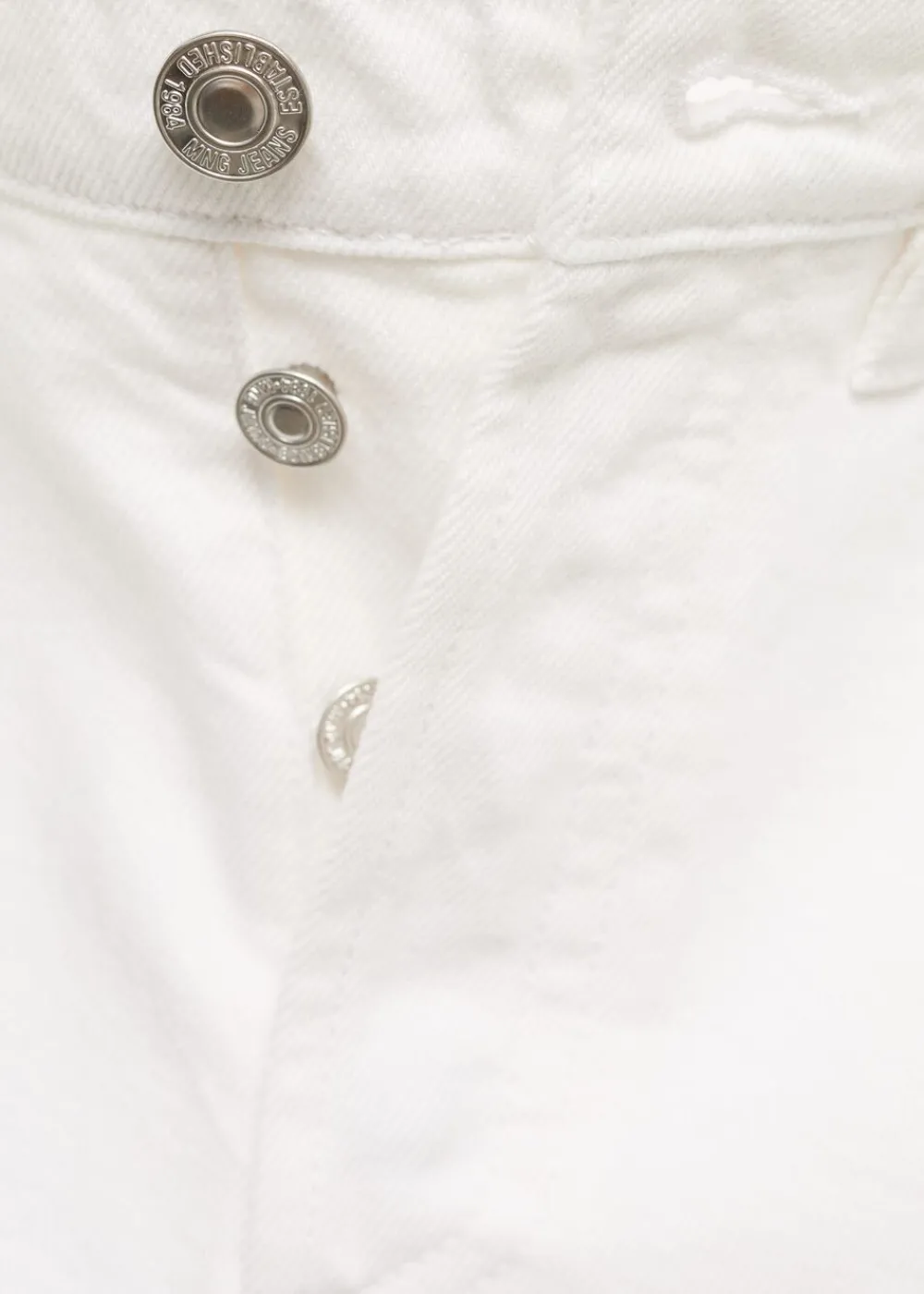 MANGO Denim shorts with frayed hem White Hot