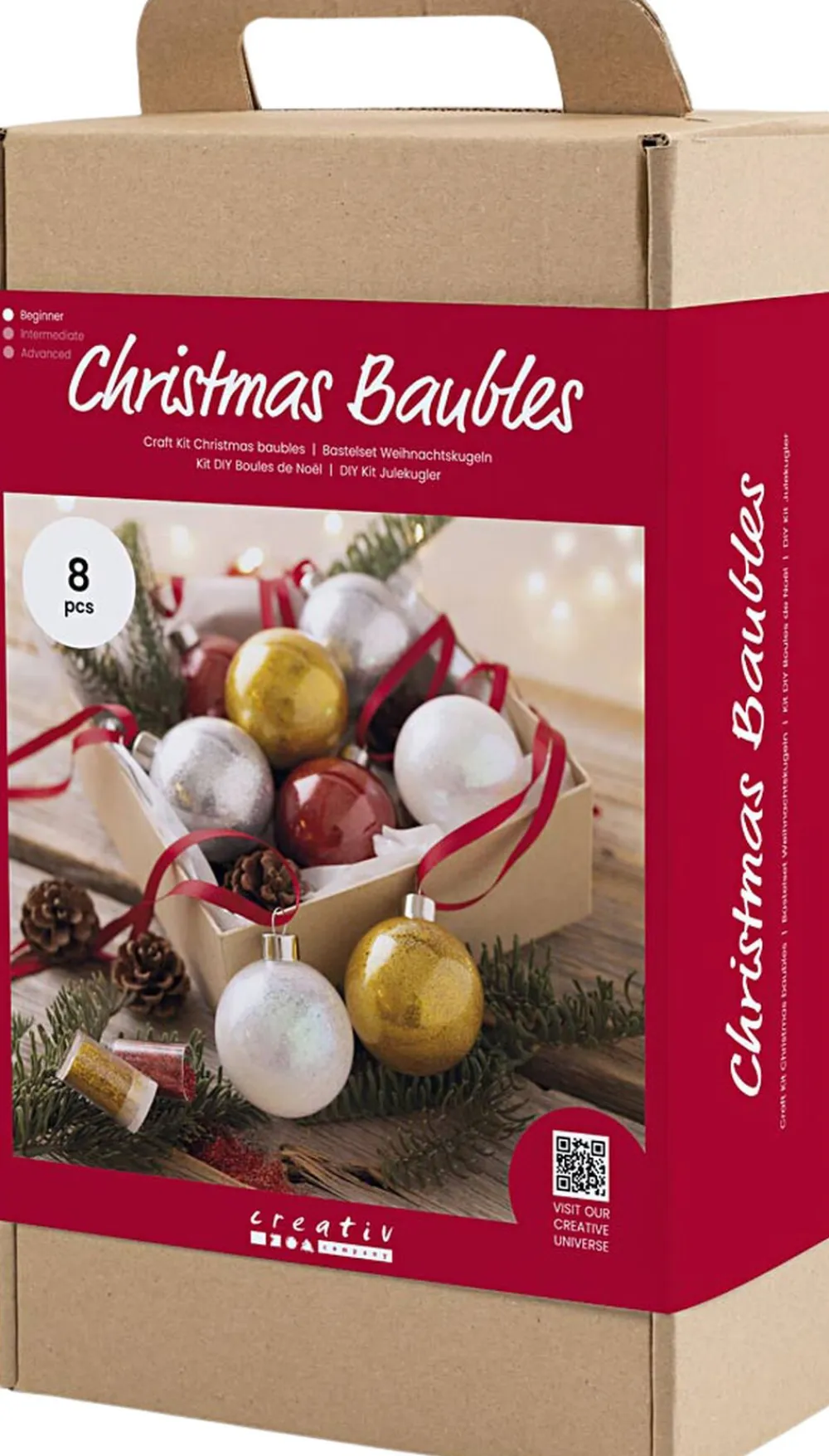 Børn Creativ Company DIY Kit Julekugler, Glitter