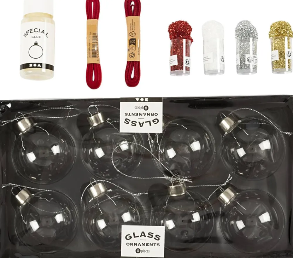 Børn Creativ Company DIY Kit Julekugler, Glitter