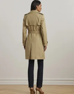 Double-Breasted Cotton-Blend Trench Coat><noscript><img width=