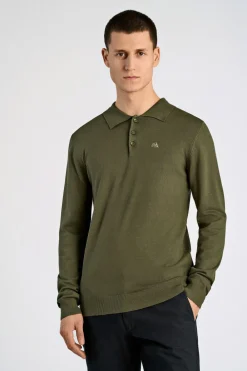 Lindbergh Ecovero L/S polo Grøn Clearance