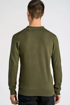 Lindbergh Ecovero L/S polo Grøn Clearance