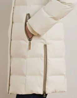 Faux-Fur-Trim Hooded Down Coat><noscript><img width=
