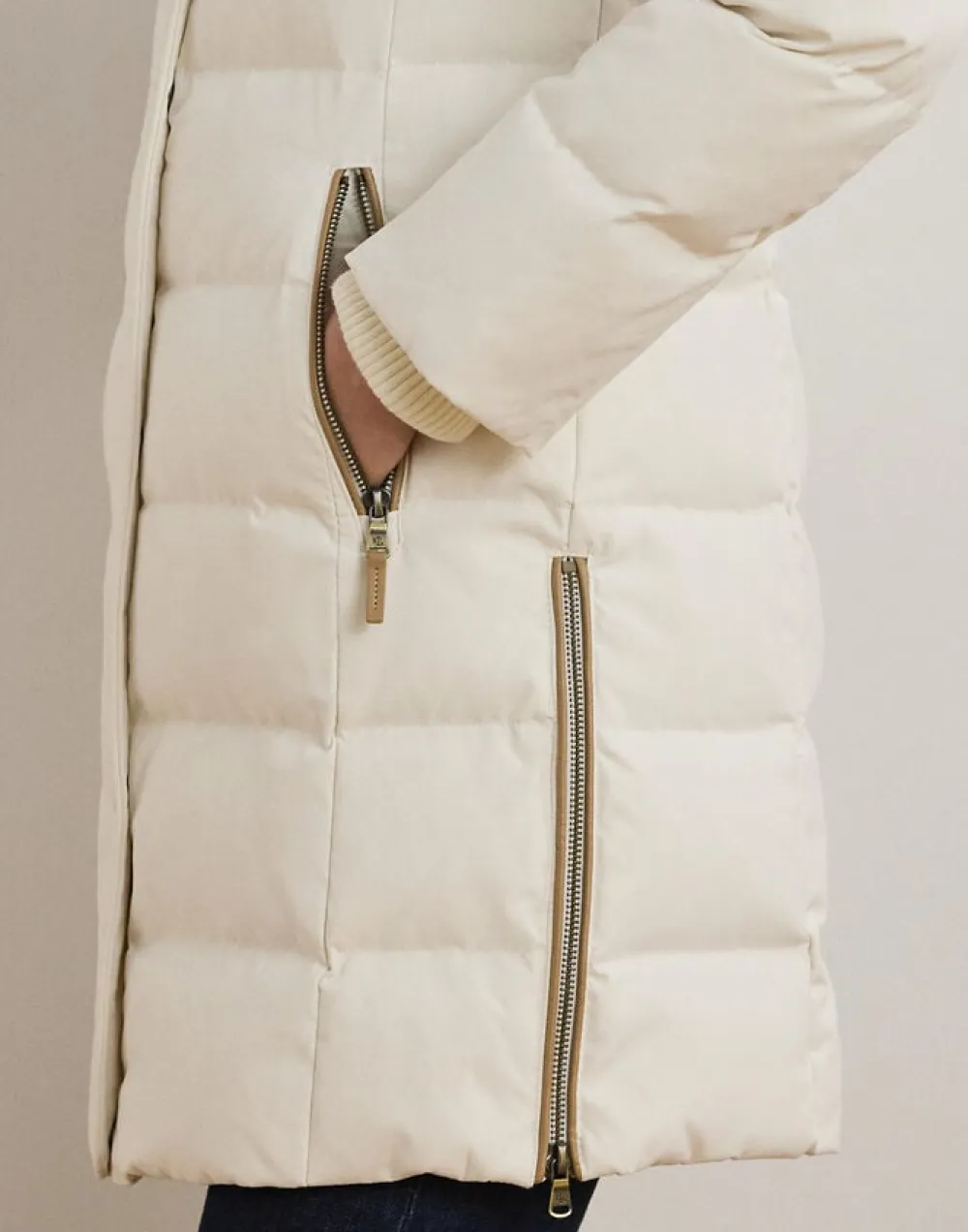 Faux-Fur-Trim Hooded Down Coat>Lauren Ralph Lauren New