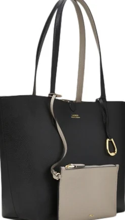 Lauren Ralph Lauren Faux-Leather Reversible Tote Black/taupe Discount