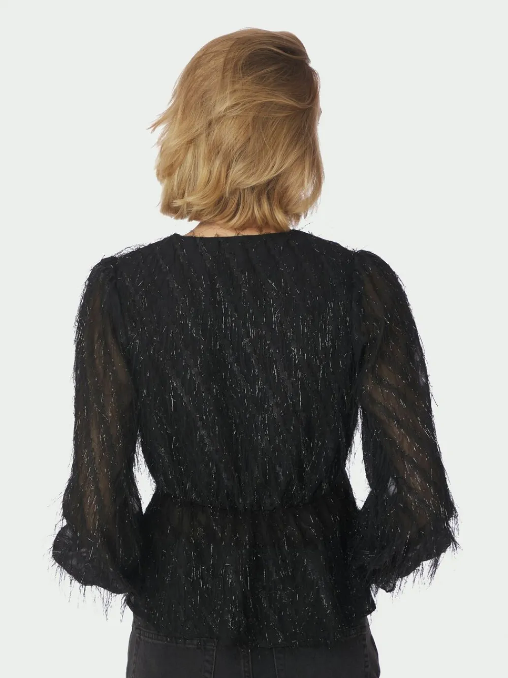 Neo Noir Fiana Frilly Blouse Black Hot