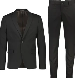 Lindbergh Fine twill stretch suit Sort Hot