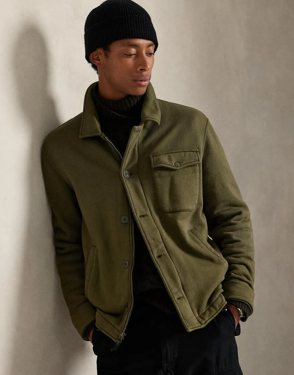 Polo Ralph Lauren Fleece Deck Jacket Grøn Clearance