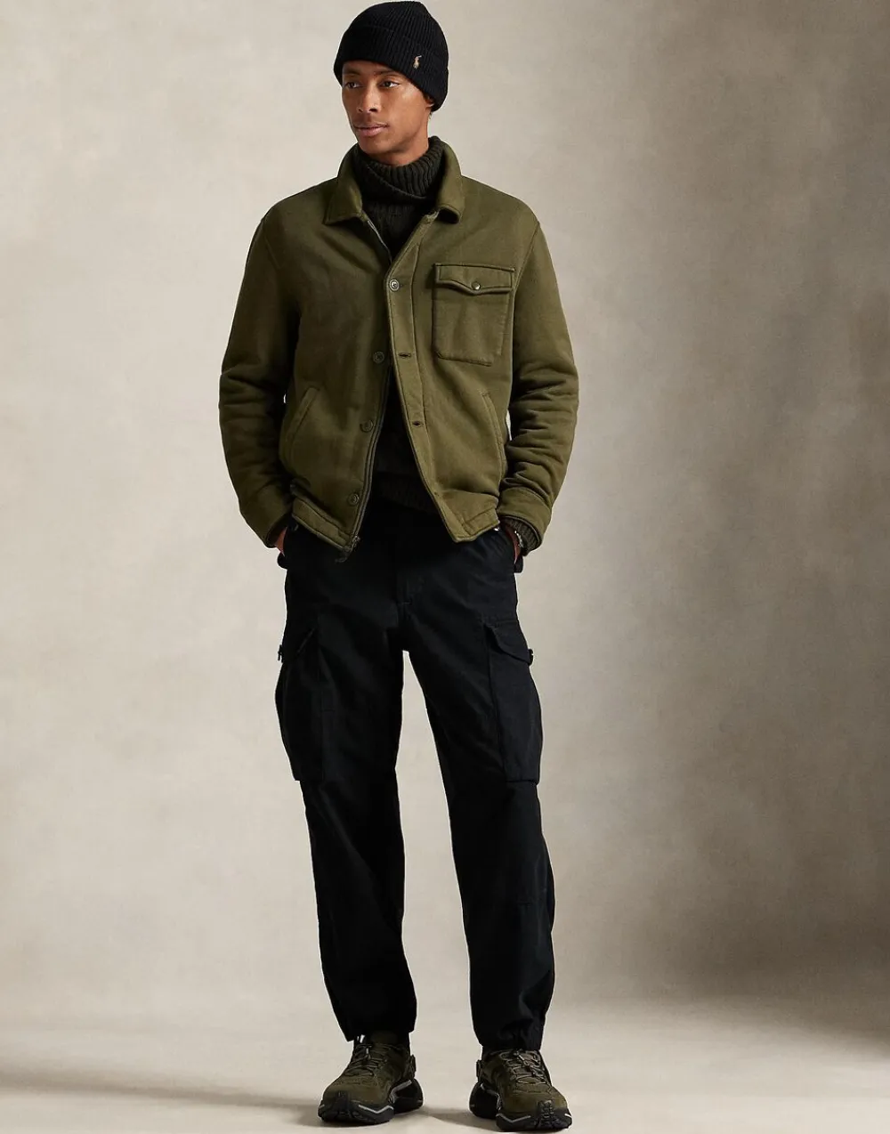Polo Ralph Lauren Fleece Deck Jacket Grøn Clearance
