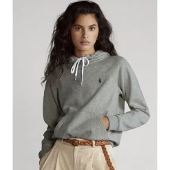 Polo Ralph Lauren Fleece Pullover Hoodie Grå Outlet