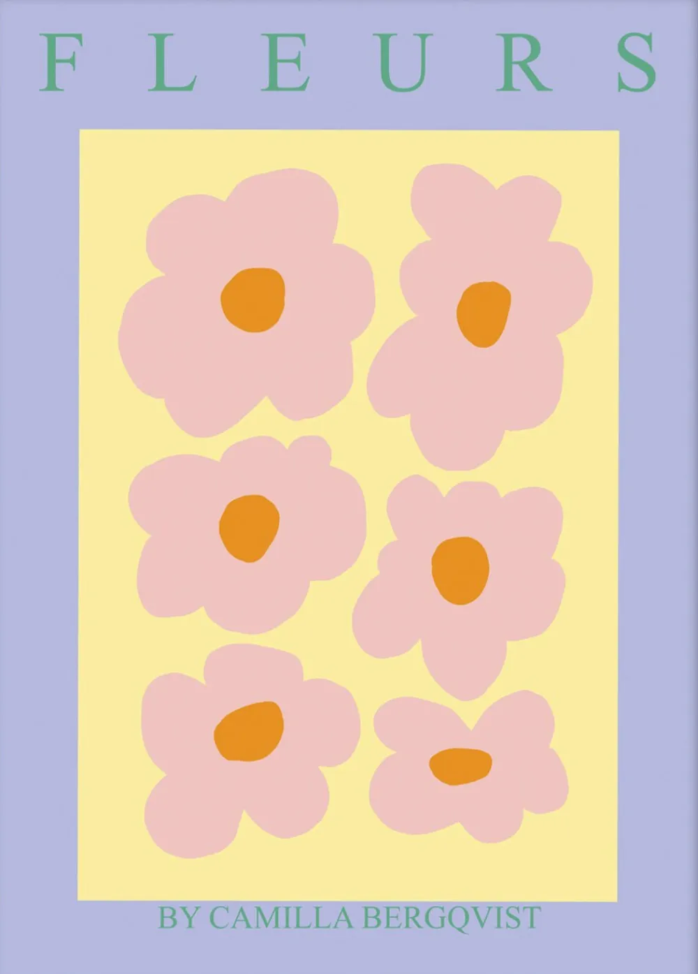 Poster & Frame Fleurs gul Lyserød Sale