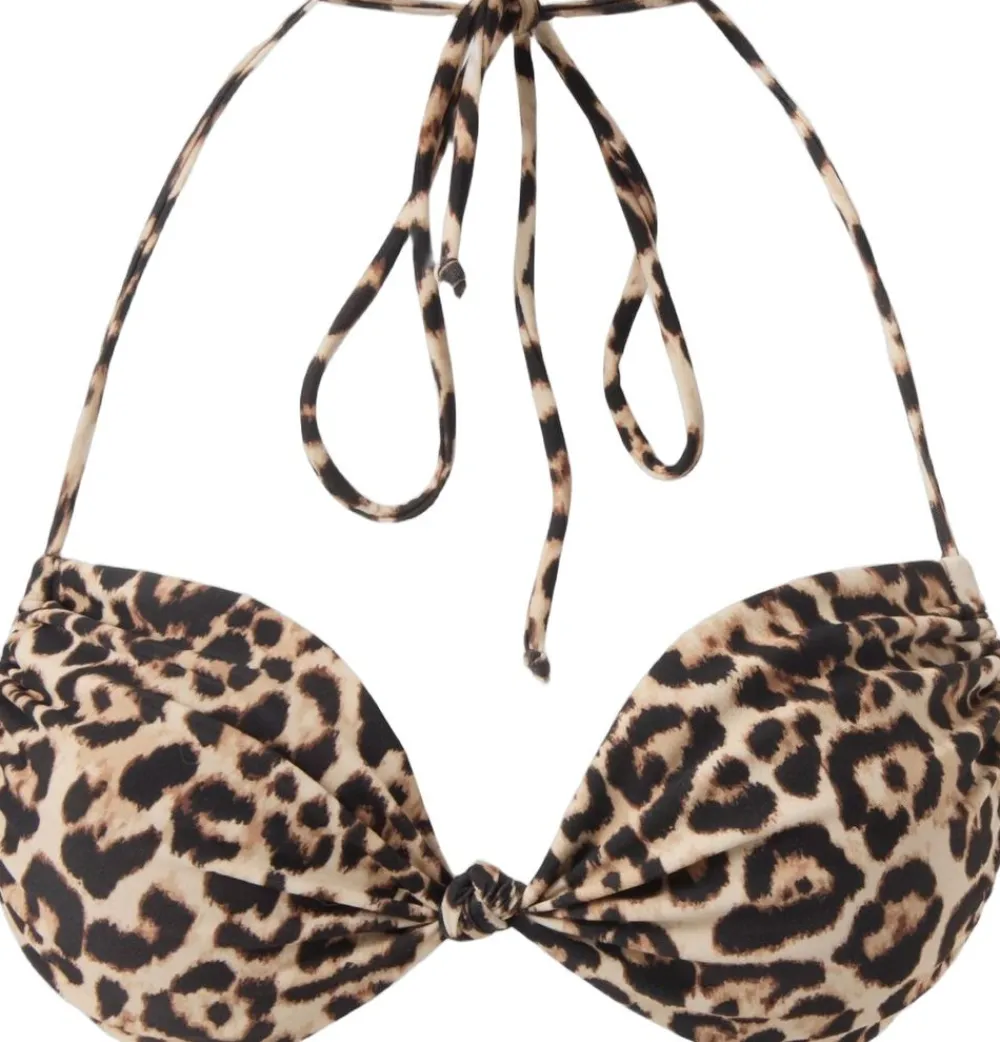 Understatement Flipped Triangle Bikini Top Leopard Sale