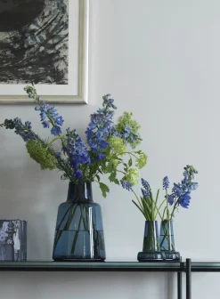 Holmegaard Flora Vase kort hals, blå, H 24 cm Hot