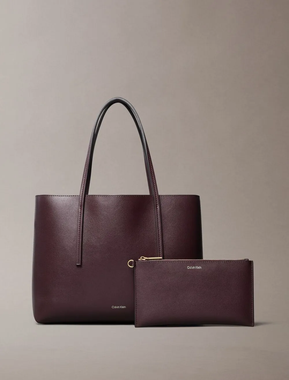 Calvin Klein FOIL LOGO SMALL TOTE Fudge/espresso Online