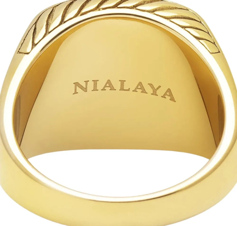 Gentlemen's Gold Signet Ring with Blue Dumortierite>Nialaya Sale