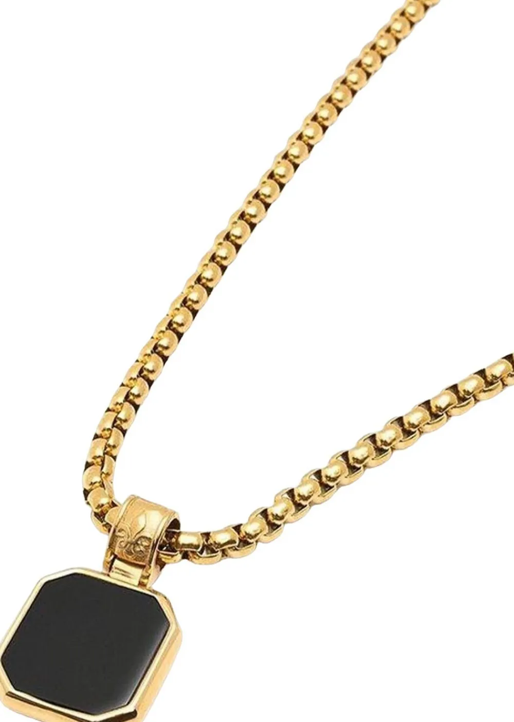 Necklace with Square Onyx Pendant>Nialaya New