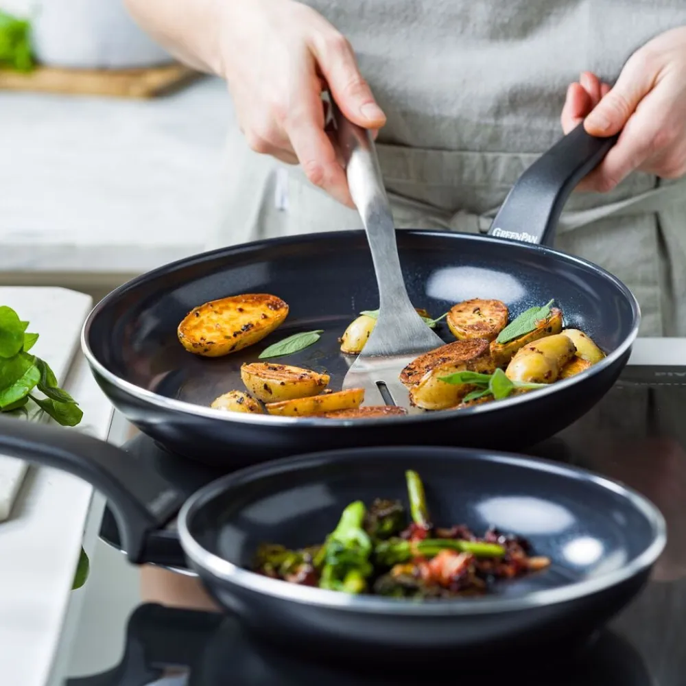 GreenPan GP-ESSEN FBl Alu Perf-ind opn fry set 2pc 20+28 Best