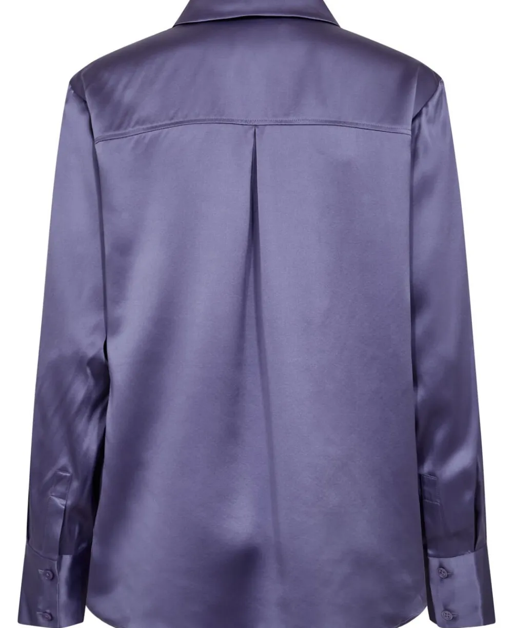 Magasin du Nord Collection Hanna x MDNC Skjorte - 100% Silke Twillight purple Outlet