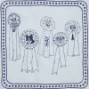 Hay Dogs Scarf-55 x 55-Light blue New