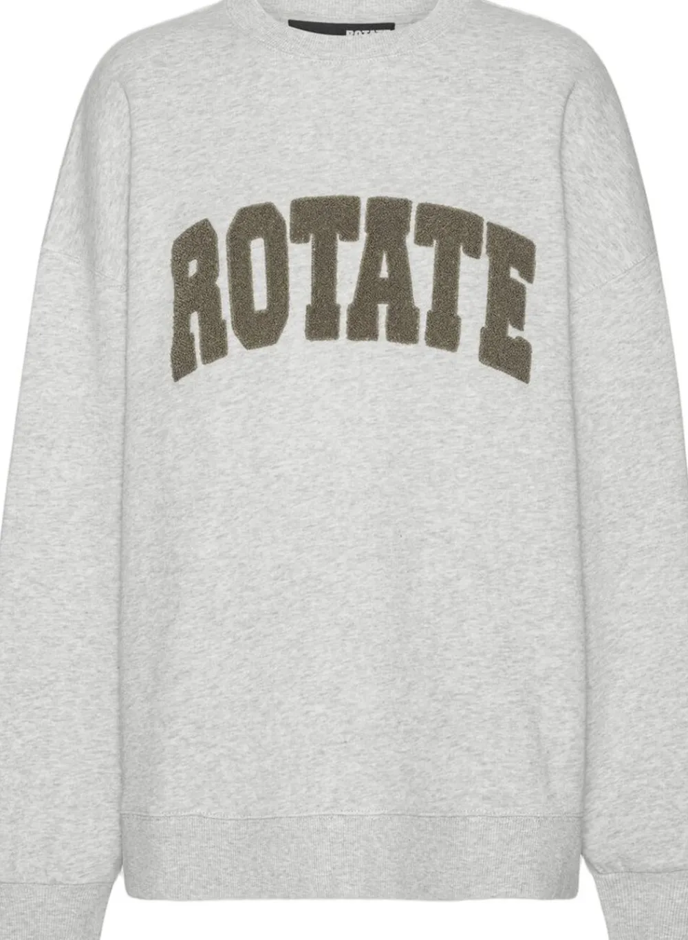 ROTATE Birger Christensen HEAVY SWEAT CREWNECK Light grey melange Online